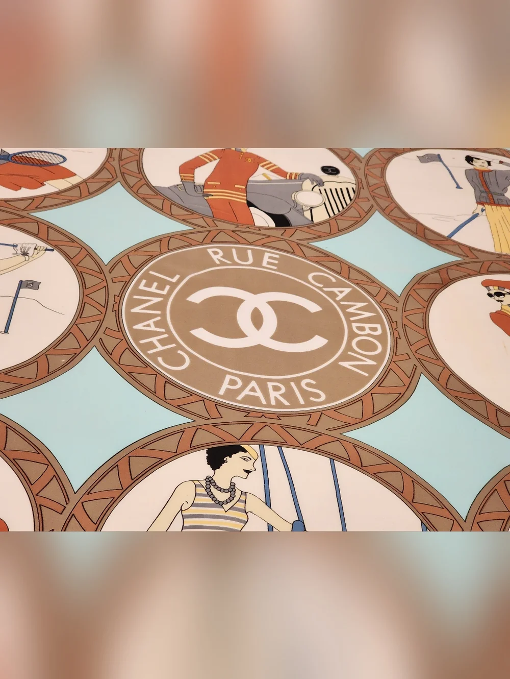 Chanel Vintage 'Rue Cambon Sporting Ladies' Scarf - Picture 5 of 16